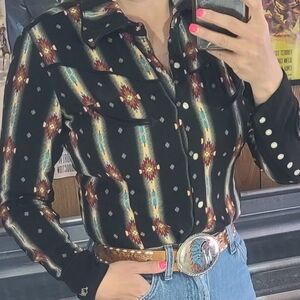 Black and Gold Women's Western Shirt